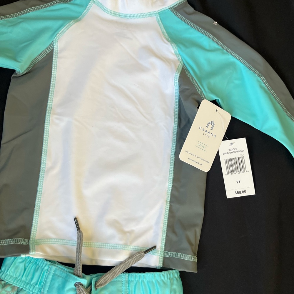 NWT CABANA LIFE BOYS 2PC RASHGUARD SET SIZE 2T - Picture 3 of 6